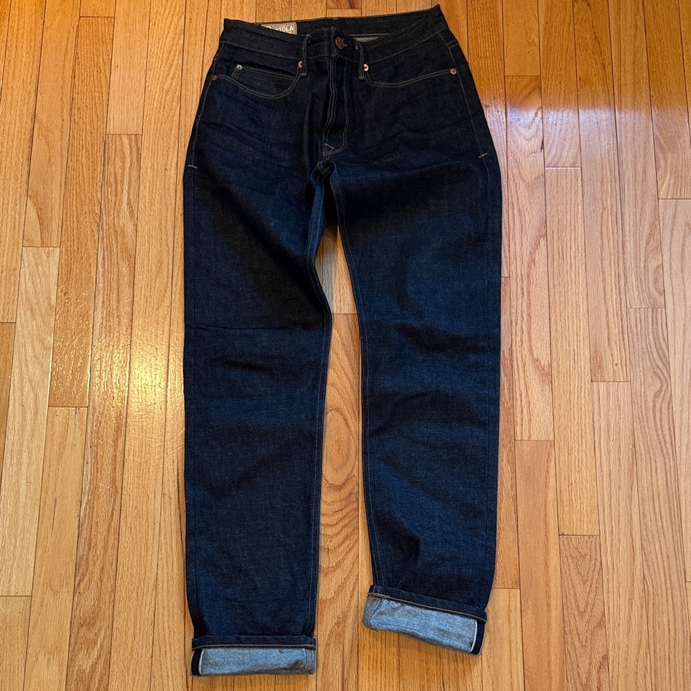 Freenote Cloth Portola Selvedge Jeans in Dark Indigo. 30 X 32.